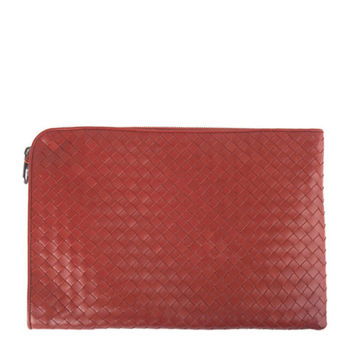 Bottega veneta 葆蝶家 男士棕紅色羊皮手拿包 170209