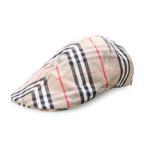 經(jīng)典格紋 BURBERRY/博柏利 純棉卡其色格紋女士帽子 休閑帽 女帽 瑕疵特賣（陳列痕跡，不影響使用）