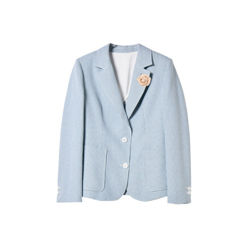 GeleiStory/GeleiStory 春夏新款日系清新千鳥格收腰顯瘦氣質(zhì)通勤女士西服