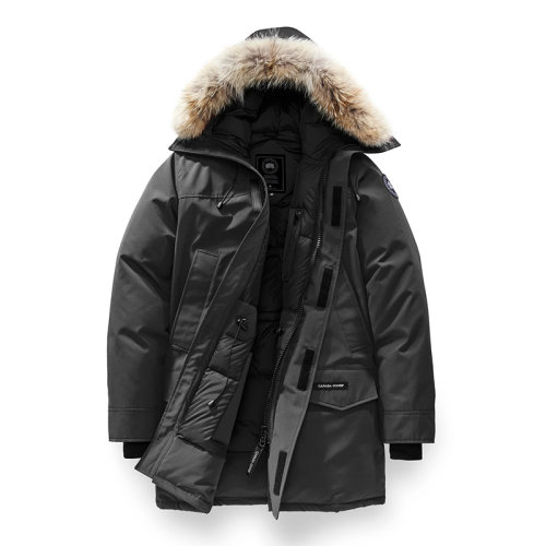 CANADA GOOSE/加拿大鵝    LANGFORD COUPE FUSION黑標(biāo)系列 男士石墨色連帽毛邊防風(fēng)派克大衣2062MBA-GRAPHITE