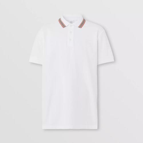  BURBERRY 22年秋冬 男士 標志性條紋衣領(lǐng)珠地網(wǎng)眼布棉質(zhì) Polo 衫 80562251