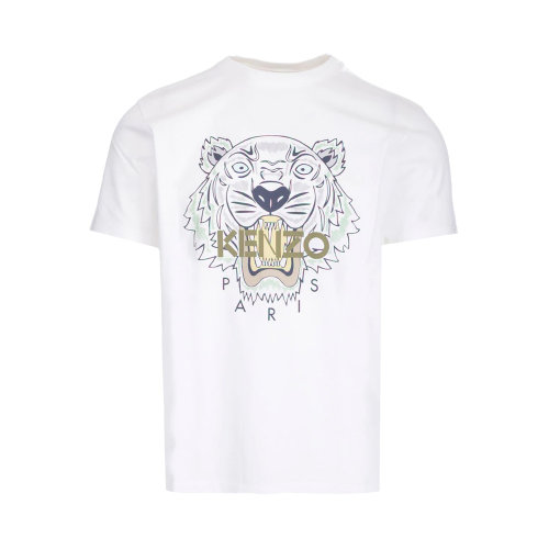 KENZO/高田賢三 男士純色經(jīng)典字母徽標虎頭印花裝飾圓領短袖上衣T恤 FC55TS0204YL 多色可選