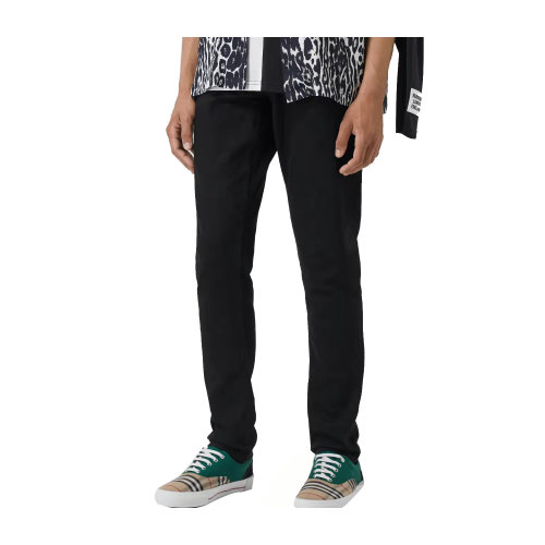 Burberry/博柏利 黑色直版剪裁男士牛仔褲