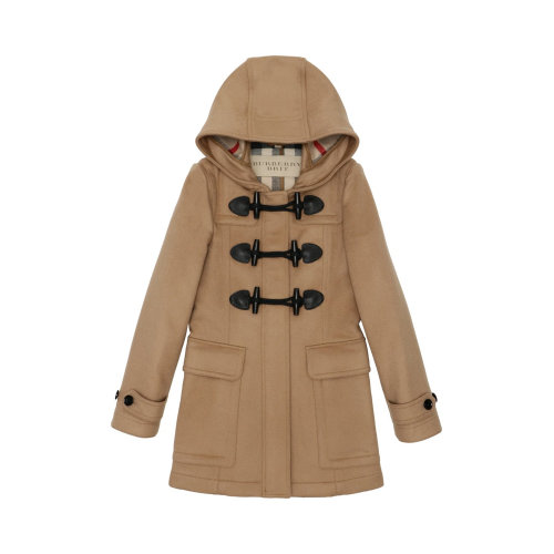 BURBERRY/博柏利 女士棕色羊毛牛角扣大衣 3953064