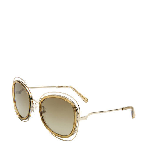 CHLOE/克洛伊 蔻依 女士 太陽鏡 CE123S 56mm 鏤空 蝶形 金色 全框 板材 合金鏡框 漸變色鏡片 墨鏡 眼鏡 CHLOE/克洛伊