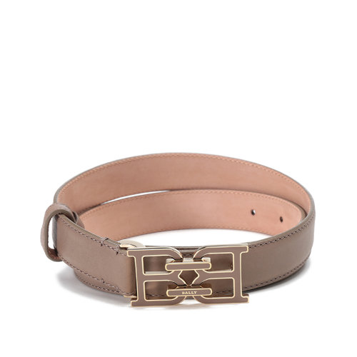 BALLY/巴利【22春夏新款】女士牛皮B-Chain金屬搭扣板扣式皮帶腰帶2.5cm B CHAIN 25 W EH