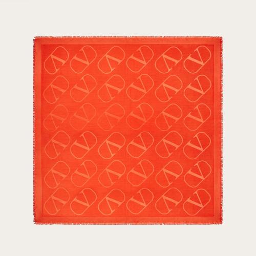 VALENTINO華倫天奴 22年秋冬 女士 披肩 Chale en laine et soie avec jacquard VLogo Signatu