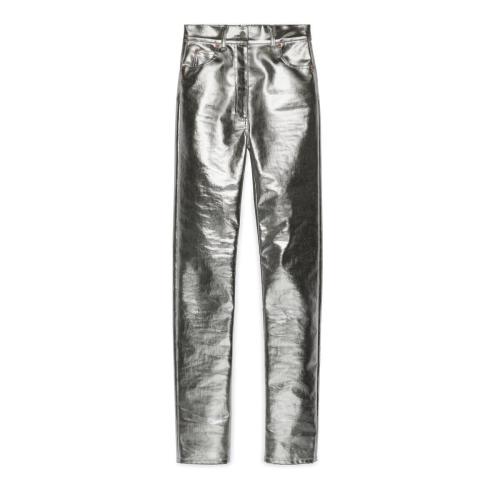  GUCCI古馳 22年秋冬 女士 金屬質(zhì)感彈力牛仔布長(zhǎng)褲 693184 XDBZG 1700