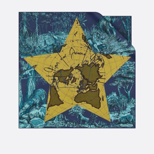  DIOR迪奧 22年秋冬 女士 絲巾 Dior 印花方巾 15DAW090I604_C546 預(yù)定商品1-3周發(fā)貨