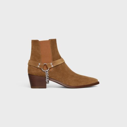  CELINE賽琳思琳 22年秋冬 男士 短靴 BOTTINE BIKER CHELSEA CELINE CAMARGUE VEAU VELOURS 33