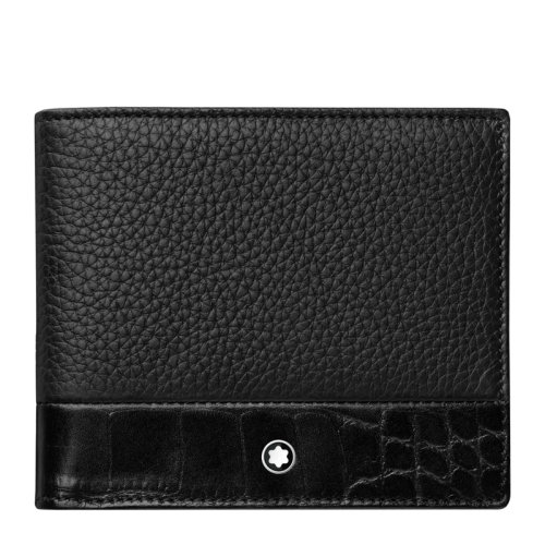 MontBlanc/萬寶龍 男士經(jīng)典時尚黑色皮質(zhì)短款對折錢包錢夾卡包卡夾男包 118752