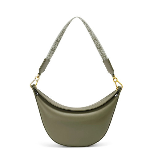 LOEWE/羅意威 22新款Luna系列 女士小號(hào)鱷梨綠色緞面小牛皮半月形流浪包單肩手提腋下包A923PM1X01-3949