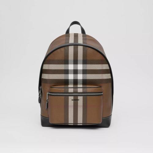  BURBERRY 22年秋冬 男士 格紋拼皮革雙肩包 80514141