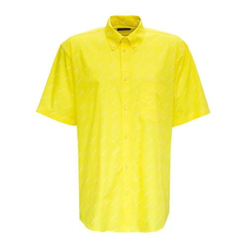 Balenciaga/巴黎世家  男裝 服裝 棉質(zhì)logo圖案時(shí)尚   男士短袖襯衫