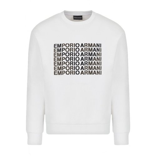  Emporio Armani/安普里奧阿瑪尼 男士白色棉質衛(wèi)衣 6K1M62 1JHSZ 0100 PLFSX