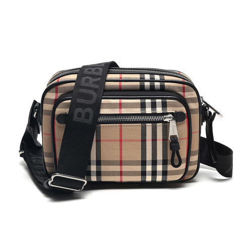 BURBERRY/博柏利 男款Vintage格紋織物單肩斜挎包 80101521