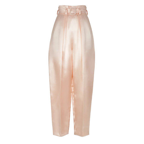 FENDI/芬迪 女士粉色緞面高腰蘿卜褲FR6315AGTOF1ENM