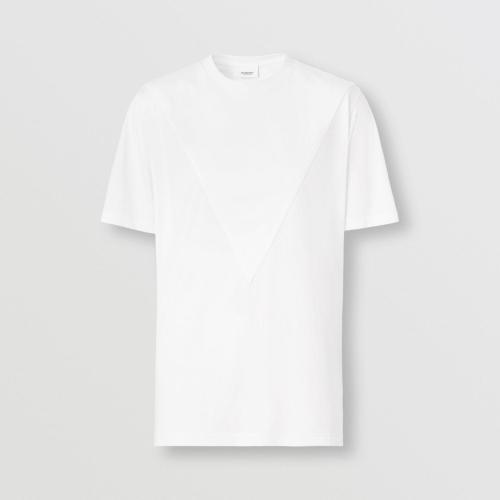  BURBERRY 22年秋冬 女士 V 字紋裁片絲質(zhì)平織 T 恤衫 80545221