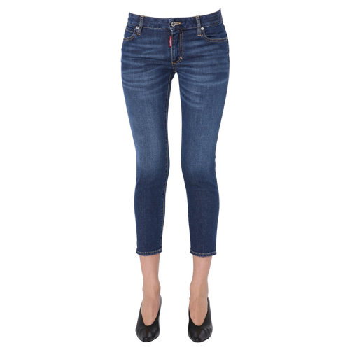 Dsquared2/D二次方  春夏 服裝百搭 女性 logo 藍(lán)色 女士牛仔褲 S75LB0299 S30595 470