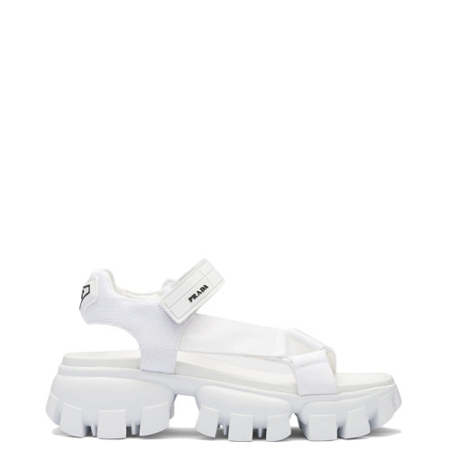 PRADA/普拉達(dá) 22年春夏新款 女士白色編織尼龍飾帶運(yùn)動(dòng)涼鞋1X037M_3L74_F0009_F_050