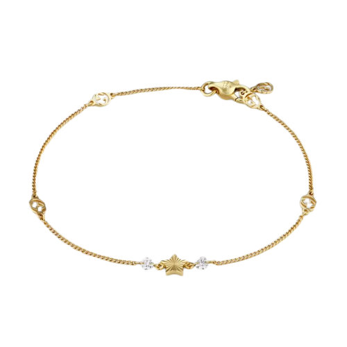  GUCCI/古馳 22春夏新款DoubleG系列 互扣式雙G18K金黃金星星手鏈679117J85408000