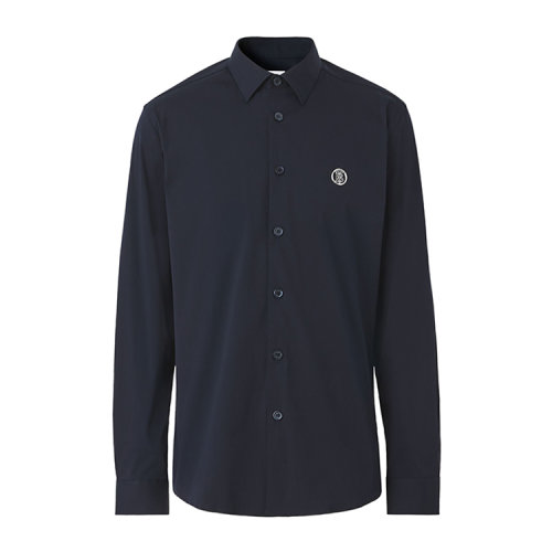 BURBERRY/博柏利 專屬標(biāo)識(shí)圖案彈力棉質(zhì)混紡襯衫 男士長袖襯衫 80428971