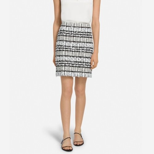 St.John/盛薔紋理工藝格子呢針織女士半身裙K7100C1