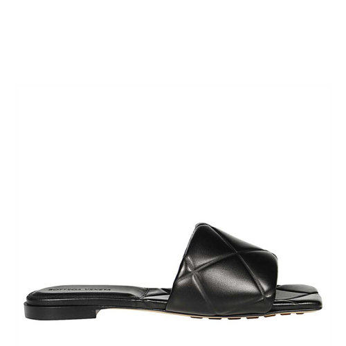 Bottega Veneta/葆蝶家 女士純色小羊皮菱格紋露趾平底鞋沙灘鞋單鞋涼鞋拖鞋女鞋 639940-VBP30 多色可選