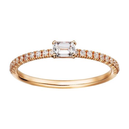 CARTIER/卡地亞 經(jīng)典Etincelle系列 18K金玫瑰金鑲嵌方鉆典雅大氣求婚訂婚結(jié)婚戒指  B4216700