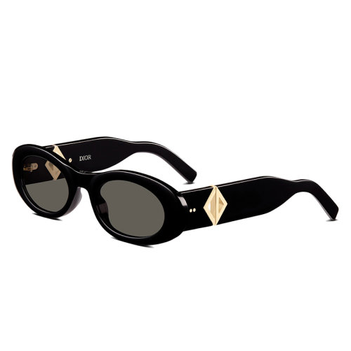 DIOR/迪奧 22年春夏新款 R1I系列 男士灰色鏡片黑色醋酸纖維鏡框金色CD標(biāo)志太陽(yáng)眼鏡墨鏡TRVSR1IXR_10A0