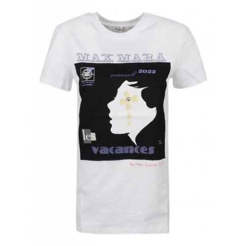  MaxMara/麥絲瑪拉 女士白色棉質(zhì)短袖T恤 19410922600 017 PLFSX