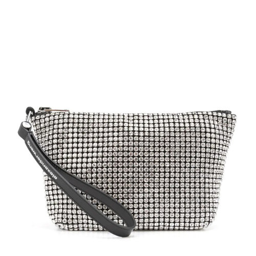 ALEXANDER WANG/亞歷山大.王 女士軟質(zhì)水晶水鉆網(wǎng)眼裝飾手拿包