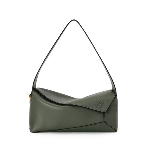 LOEWE/羅意威 22新款Puzzle Hobo系列 女士復(fù)古卡其綠色納帕牛皮革單肩手提腋下包流浪包A510J67X01-4429
