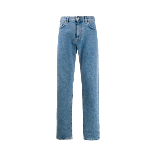 VERSACE/范思哲 男士藍(lán)色棉質(zhì)刺繡直筒牛仔褲長(zhǎng)褲 A85188-A232904-A8002