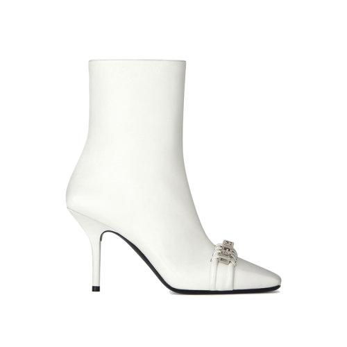 Givenchy/紀(jì)梵希 22年秋冬新款 G Woven系列 女士白色光納帕羊皮革高跟短靴BE603XE1GH-100