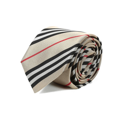 BURBERRY/博柏利 巴寶莉 條紋 男士時尚百搭典藏米色領(lǐng)帶 80116941