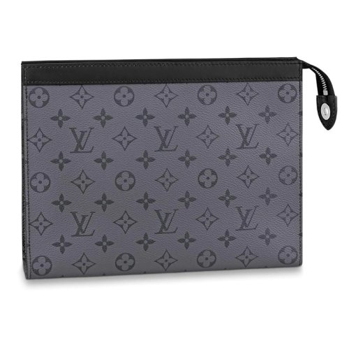Louis Vuitton/路易威登 男士經(jīng)典石墨色棋盤格手拿包/盥洗袋 帆布/配皮N41696 黑色