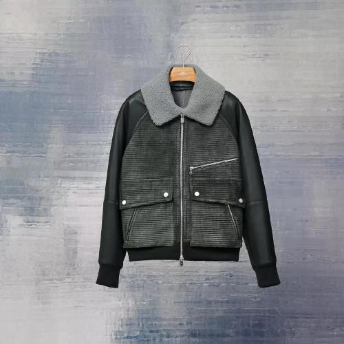  HERMES愛馬仕 22年秋冬 男士 夾克 Blouson bord-cote ??velours cotele?? H263520HF2H50