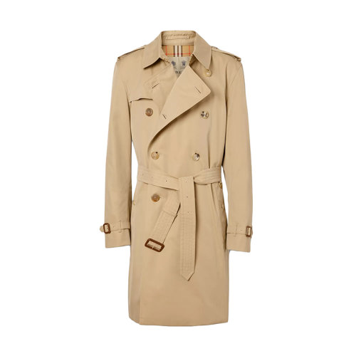BURBERRY/博柏利 22年早春新款 男士蜜色純棉肯辛頓版型風(fēng)衣80458591