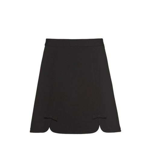 MiuMiu/繆繆 黑色 女士羅緞卡迪開叉設(shè)計半身裙 MG1336_4KT_F0002