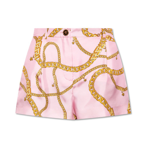 VERSACE/范思哲 女士粉色真絲鏈條印花裝飾短褲 1003903-1A02881-5P220