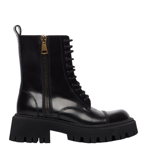 Balenciaga/巴黎世家  女士黑色光滑小牛皮軍裝靴617420WA8E91000