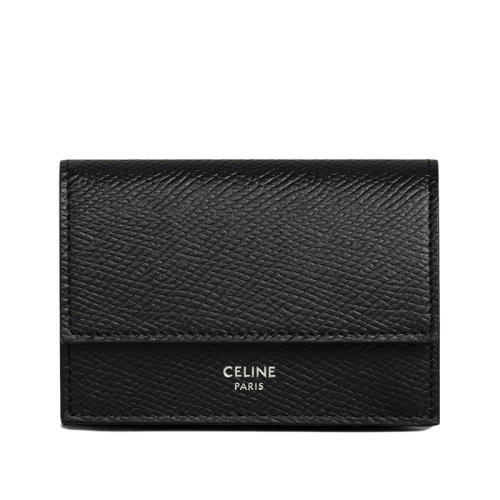 CELINE/賽琳 經(jīng)典款 男士黑色粒面小牛皮緊湊型短款錢包10E603BEL.38SI