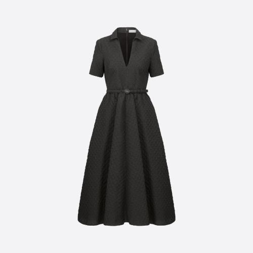  DIOR迪奧 22年秋冬 女士 連衣裙 Robe ceinturee mi-longue 141R38A2790_X9000