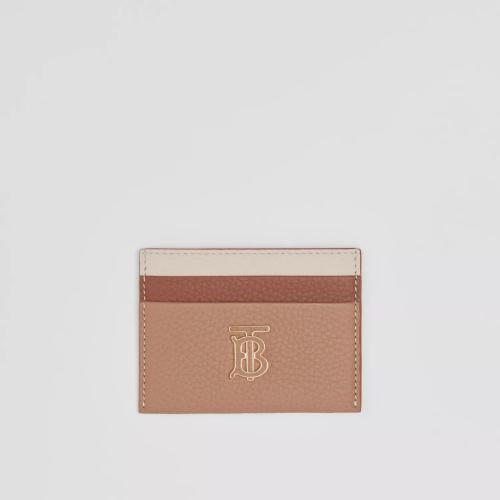  BURBERRY 22年秋冬 女士 三色粒紋皮革 TB 卡片夾 80596271