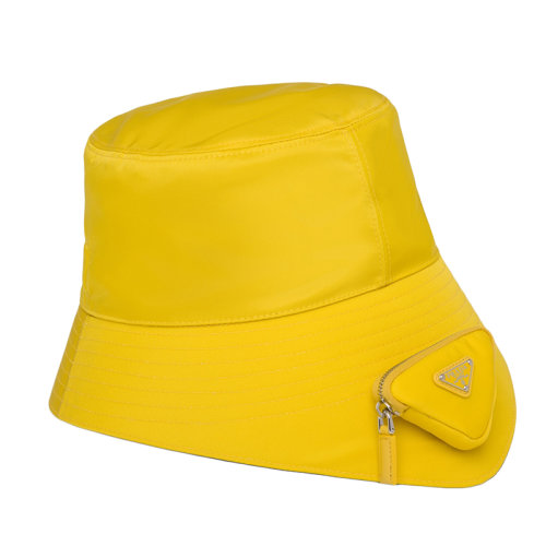 PRADA/普拉達(dá) 22年早春新款 男士黃色再生尼龍漁夫帽配迷你小袋2HC282_2DMI_F0010