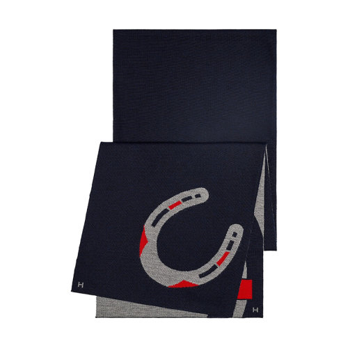 HERMES/愛馬仕 22年早春新款 City Pocket系列 男士海軍藍羊絨羊毛混紡圍巾H733807T02