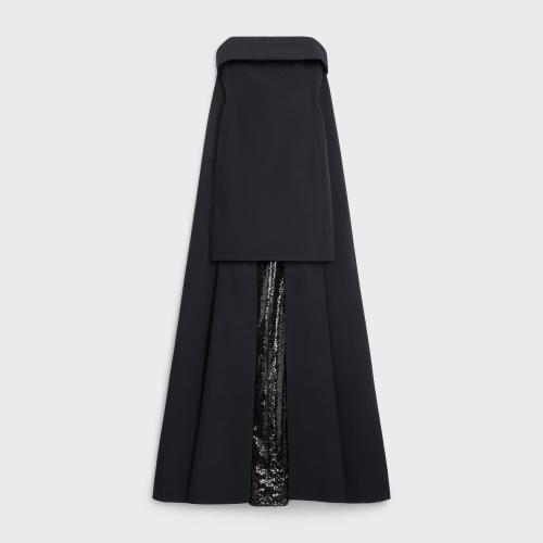  CELINE賽琳思琳 22年秋冬 女士 連衣裙 CADY桑蠶絲配披肩胸衣連衣裙 2R24E4163.38NO