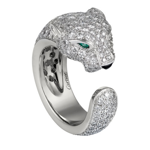 CARTIER/卡地亞 Panthère系列18K金白金鉆石祖母綠瑪瑙 鑲嵌285顆鉆石N4225200