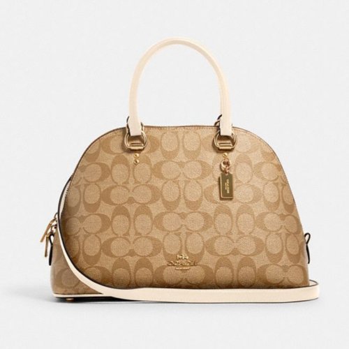 COACH 蔻馳 卡其色手提單肩斜挎貝殼包 2558 IMDQC 女款